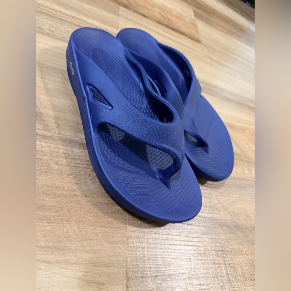 Oofos Ooriginal Recovery Thong Sandals Size 41 Mens 8 Womens 10 Blue Unisex - Picture 8 of 8
